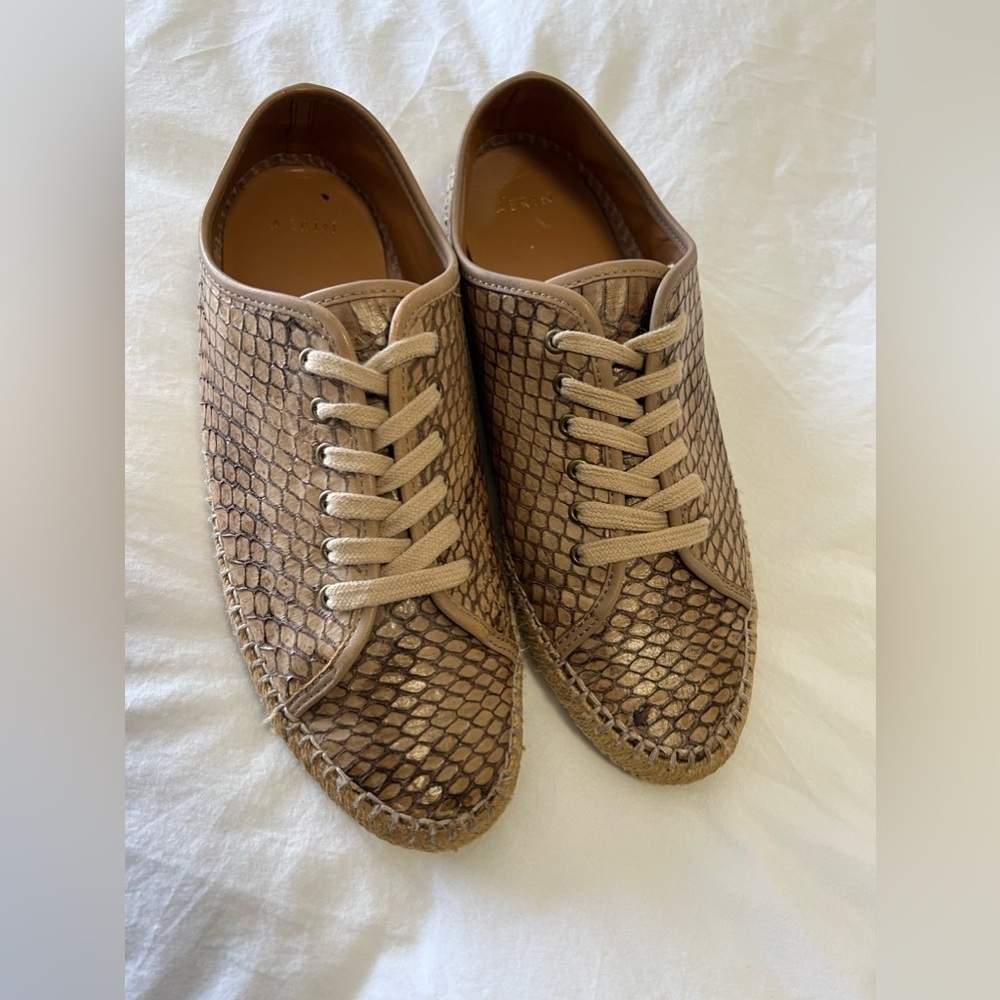 AERIN | Women’s SZ 9 | Nealson Snake Sneakers Taupe Espadrilles.